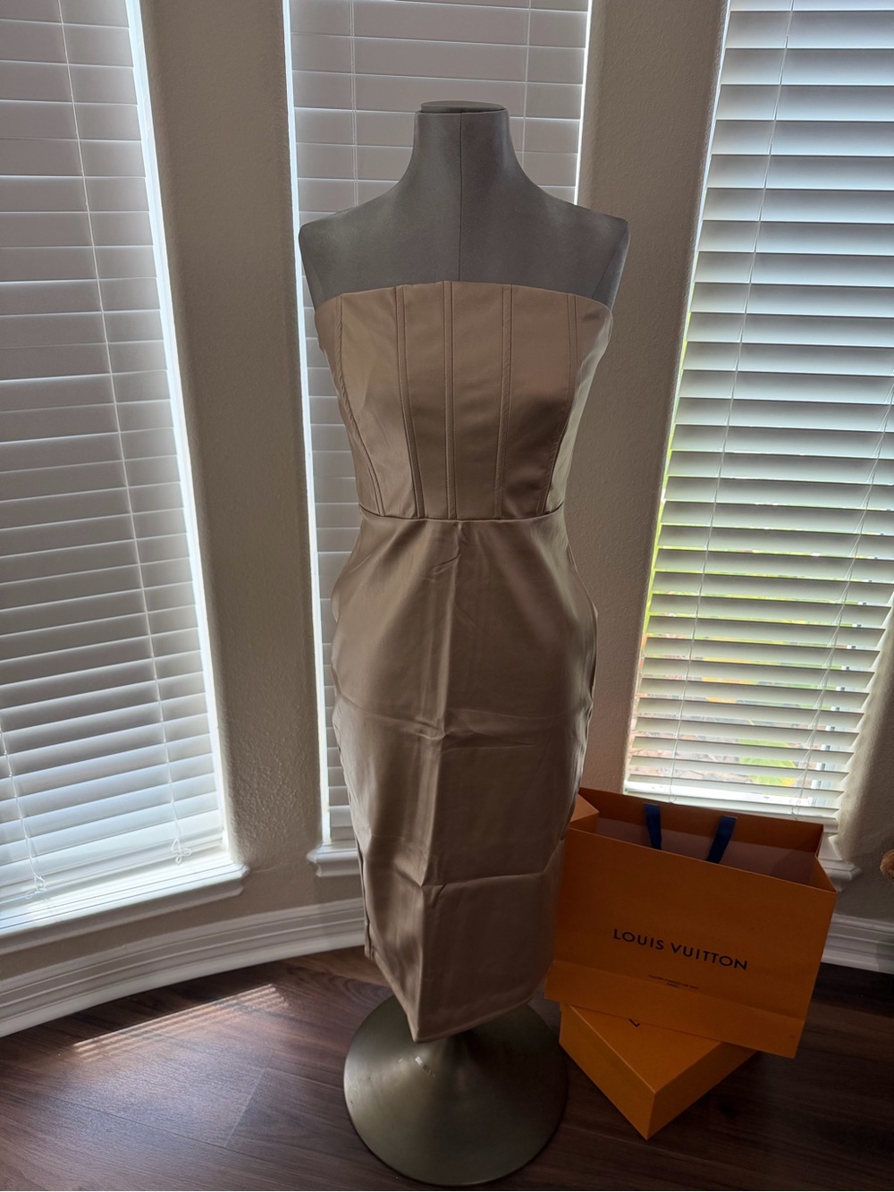 Strapless Gold Sheath Dress